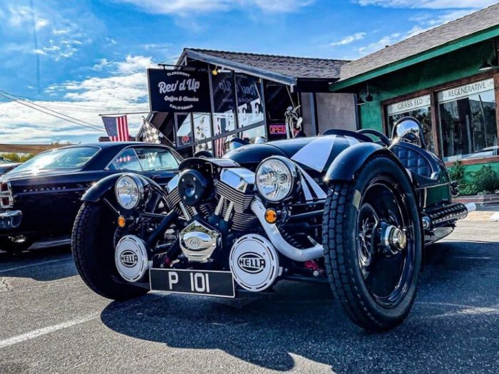 The Rev'd Up Coffee shop in Claremont with a vintage car out front is the perfect thing to do in Autumn.