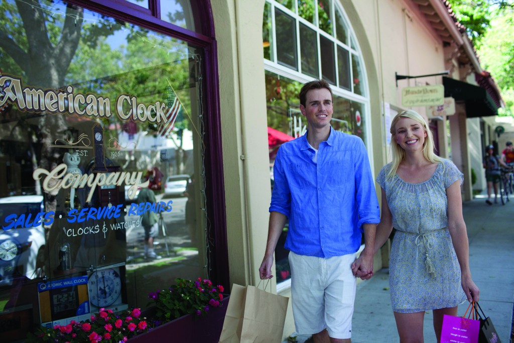 Couple shopping in Claremont CA